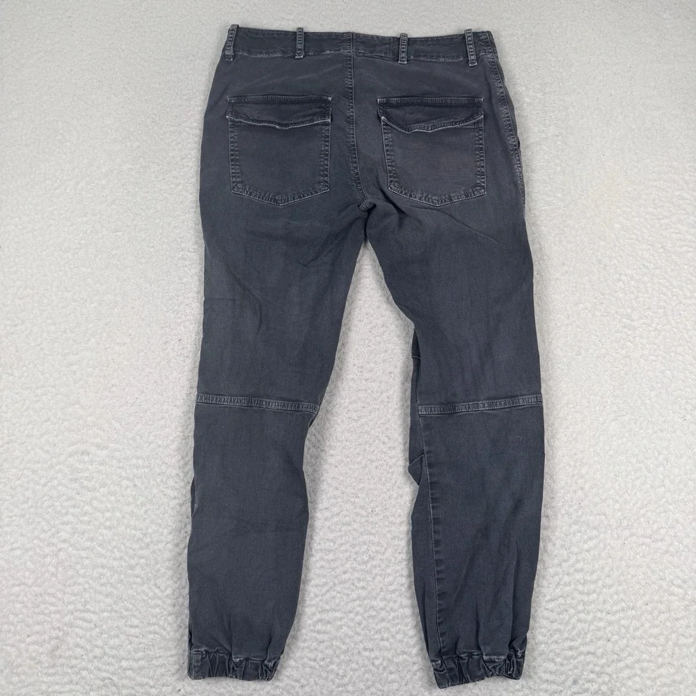 Nili Lotan Cropped Military Pant Size 2 Utility Jogger Black Faded Zip Ankle USA
